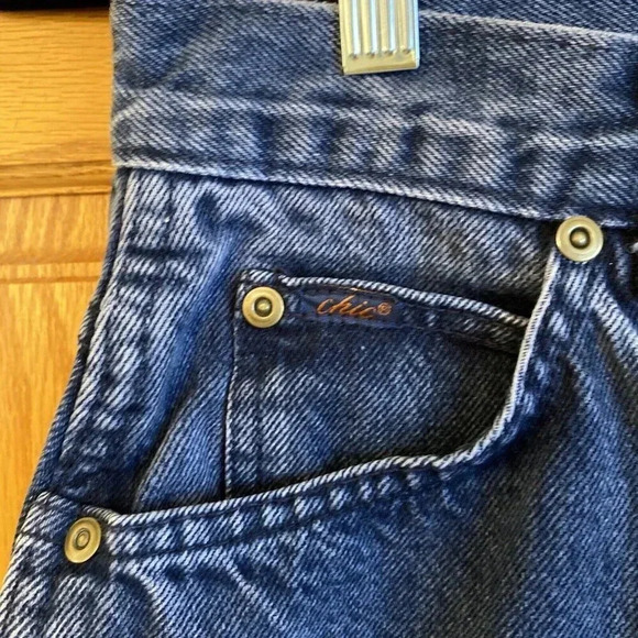 Chic Jeans Womens Size 14 Tall Straight Blue Denim High Waisted Retro 80s 90s - Picture 3 of 9